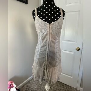 Free People Lace Beige Dress